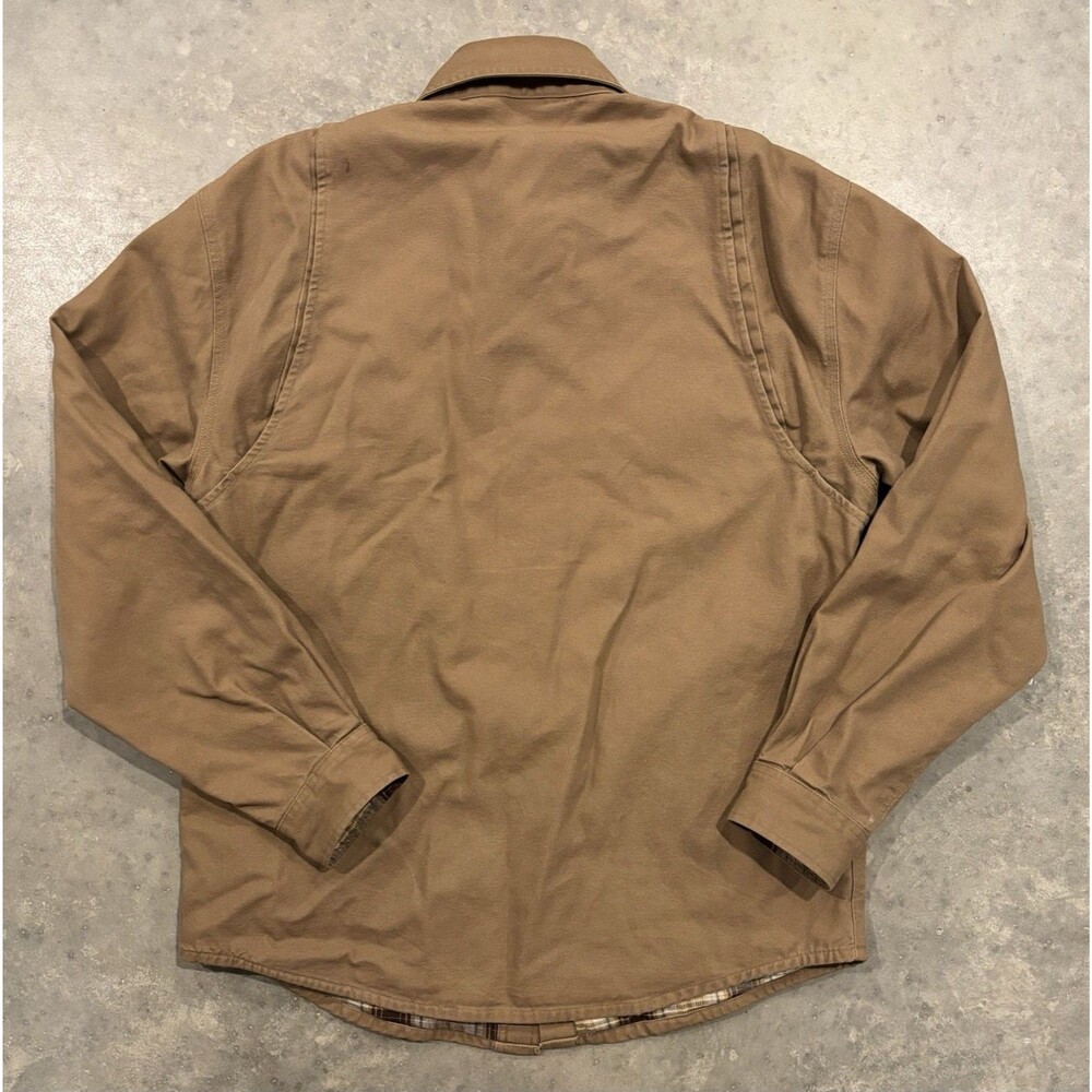 Carhartt Jacket Mens M Brown Flannel Lined Canvas Work Chore Coat 100590-903 - Picture 2 of 6